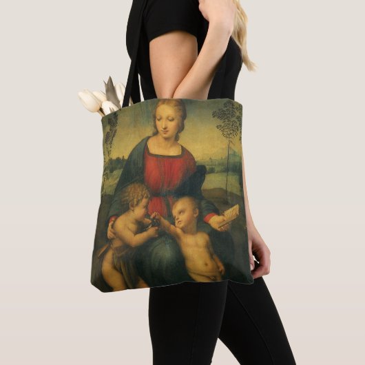 Madonna van de Goldfinch door Raphael Sanzio Tote Bag (Dichtbij)