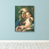 Madonna van de Goldfinch van Tiepolo,  kunst Canvas Afdruk (Insitu (Houten vloer))