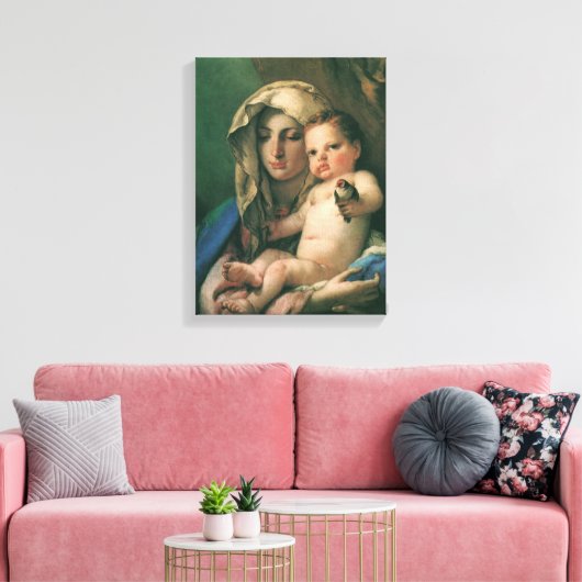 Madonna van de Goldfinch van Tiepolo,  kunst Canvas Afdruk (Insitu (Woonkamer))