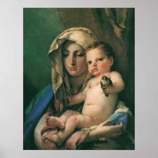 Madonna van de Goldfinch van Tiepolo,  kunst Poster (Voorkant)