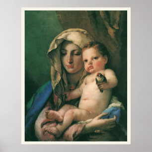 Madonna van de Goldfinch van Tiepolo, kunst Poster