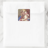 Madonna van de Goldfinch Vierkante Sticker (Tas)