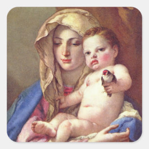 Madonna van de Goldfinch Vierkante Sticker