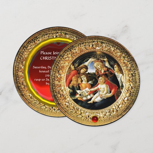 Madonna van de Grote Kerstpartij Red Ruby Kaart (Voorkant / Achterkant)