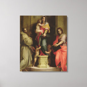 Madonna van de Harpies, 1517 (olie op het paneel) Canvas Afdruk
