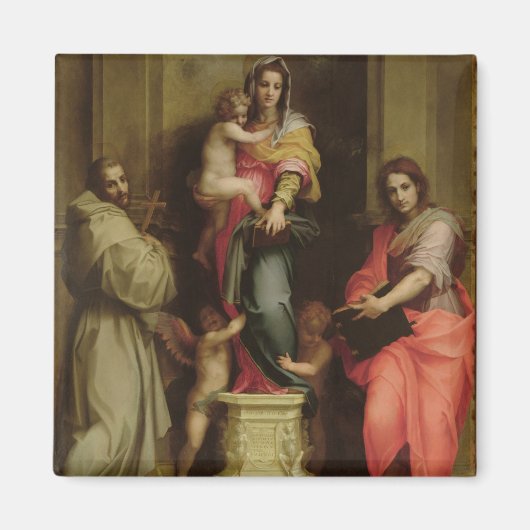 Madonna van de Harpies, 1517 (olie op het paneel) Magneet (Voorkant)