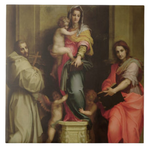 Madonna van de Harpies, 1517 (olie op het paneel) Tegeltje