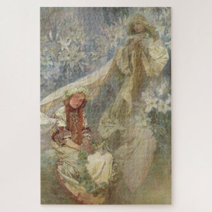 Madonna van de lelies door Alphonse Mucha Legpuzzel