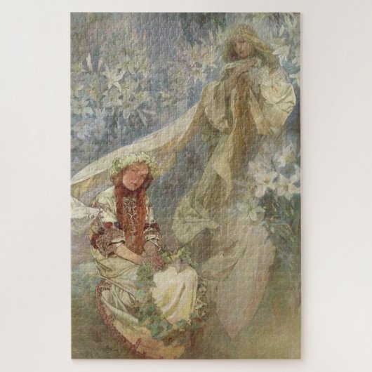 Madonna van de lelies door Alphonse Mucha Legpuzzel (Verticaal)