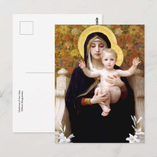 Madonna van de Lilies, William Bouguereau Briefkaa Briefkaart (Voorkant / Achterkant)