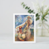 Madonna van de Lily, Mucha Briefkaart (Staand voorkant)