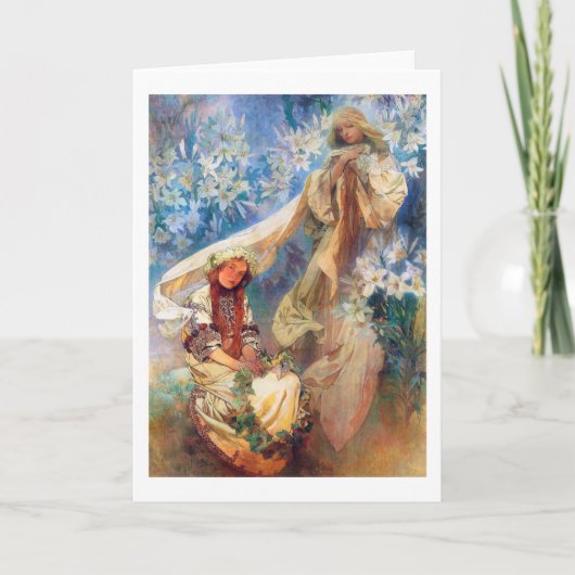 Madonna van de Lily, Mucha Kaart (Voorkant)