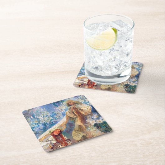 Madonna van de Lily, Mucha Kartonnen Onderzetters (Insitu)