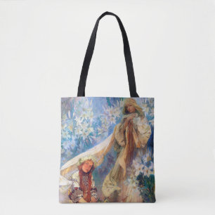 Madonna van de Lily, Mucha Tote Bag