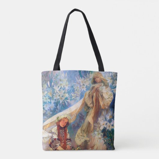 Madonna van de Lily, Mucha Tote Bag (Achterkant)