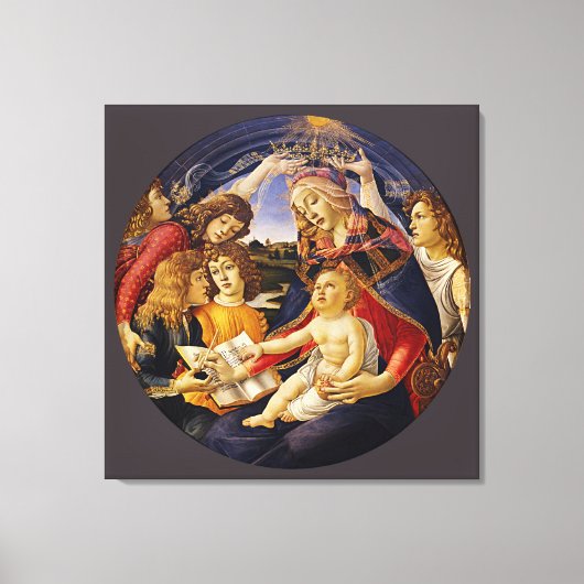 Madonna van de Magnificat door Botticelli Canvas Afdruk (Voorkant)