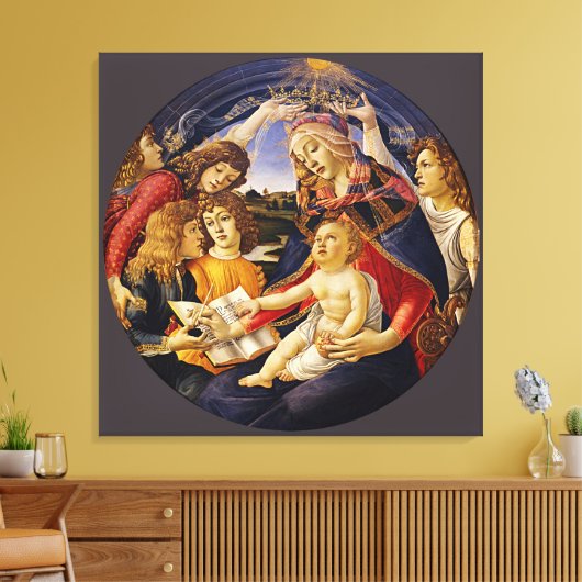 Madonna van de Magnificat door Botticelli Canvas Afdruk (Insitu (Woonkamer))