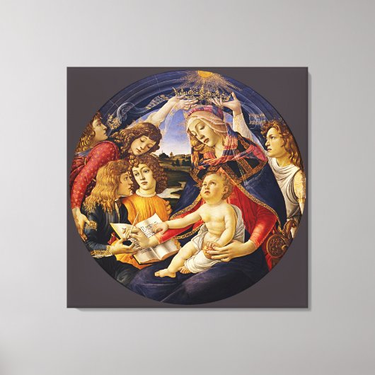 Madonna van de Magnificat door Botticelli Canvas Afdruk (Voorkant)
