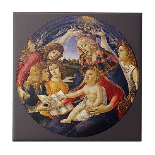 Madonna van de Magnificat door Botticelli Tegeltje (Voorkant)