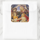 Madonna van de Magnificat door Botticelli Vierkante Sticker (Tas)