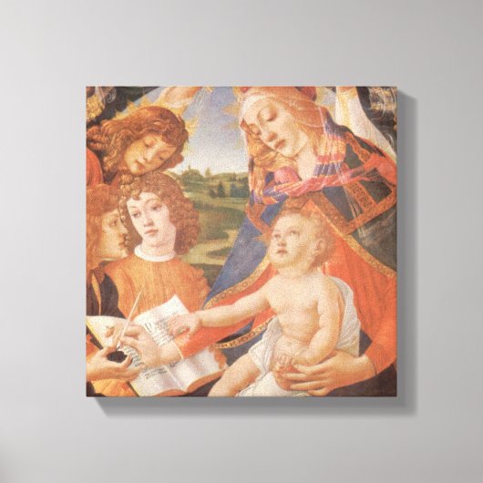 Madonna van de Magnificat door Sandro Botticelli Canvas Afdruk (Voorkant)