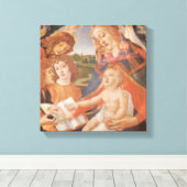 Madonna van de Magnificat door Sandro Botticelli Canvas Afdruk (Insitu (Houten vloer))