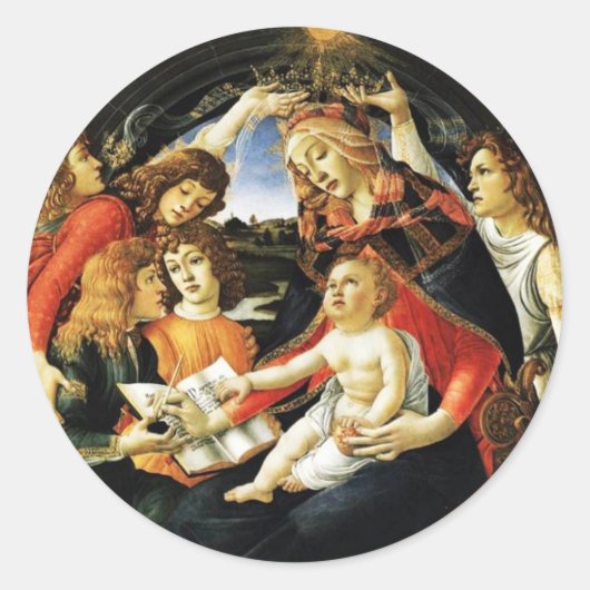 Madonna van de Magnificat Ronde Sticker (Voorkant)