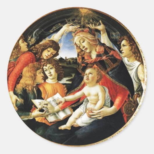 Madonna van de Magnificat Ronde Sticker (Voorkant)