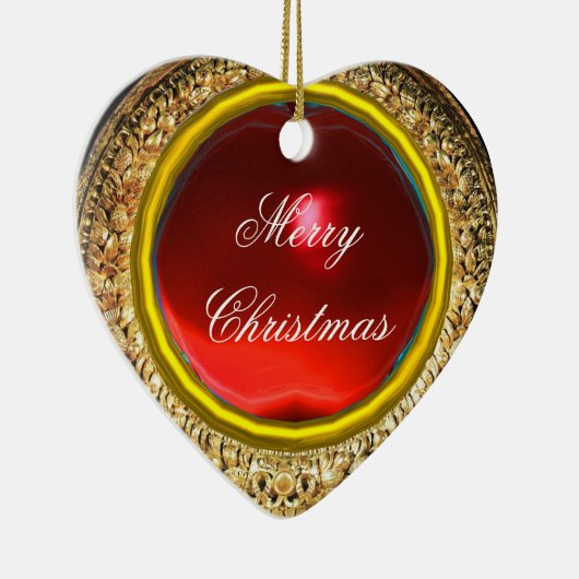 Madonna van de Magnificat/Ruby Gemstone Heart Keramisch Ornament (Rechts)