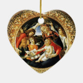 Madonna van de Magnificat/Ruby Gemstone Heart Keramisch Ornament (Achterkant)