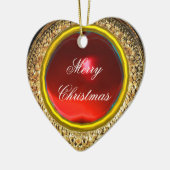 Madonna van de Magnificat/Ruby Gemstone Heart Keramisch Ornament (Links)