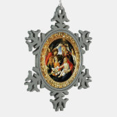 Madonna van de Magnificat Tin Sneeuwvlok Ornament (Links)