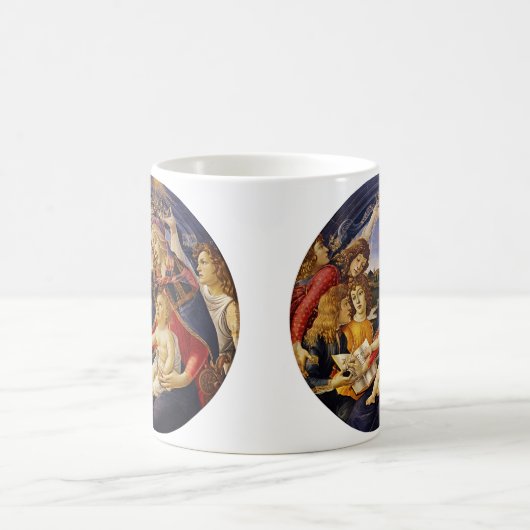 Madonna van de Magnificat van Sandro Botticelli Koffiemok (Center)