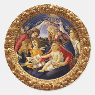 Madonna van de Magnificat van Sandro Botticelli Ronde Sticker