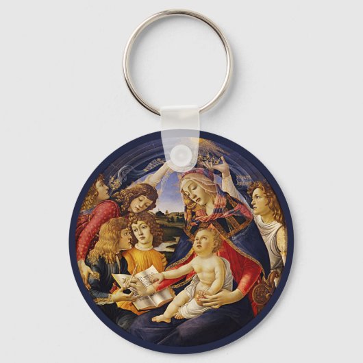 Madonna van de Magnificat van Sandro Botticelli Sleutelhanger (Voorkant)