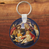 Madonna van de Magnificat van Sandro Botticelli Sleutelhanger (Achterkant)