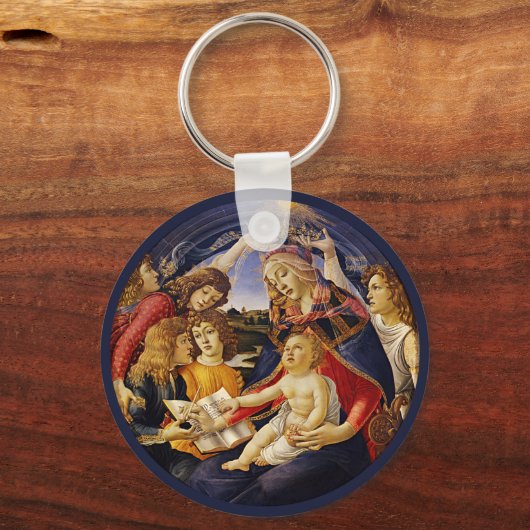 Madonna van de Magnificat van Sandro Botticelli Sleutelhanger (Voorkant)