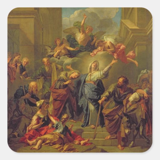 Madonna van de Magnificat Vierkante Sticker (Voorkant)