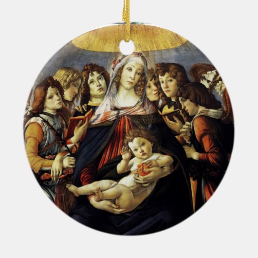 Madonna van de Pomegranaat Keramisch Ornament (Achterkant)