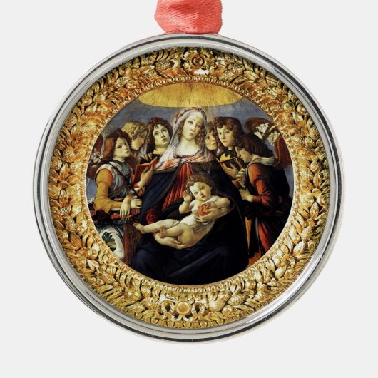 Madonna van de Pomegranaat Metalen Ornament (Voorkant)