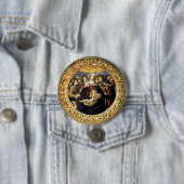 Madonna van de Pomegranaat Ronde Button 7,6 Cm (In situ)