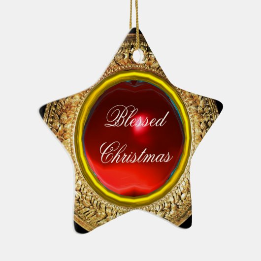 Madonna van de Pomegranaat/Ruby Gemstone Star Keramisch Ornament (Rechts)