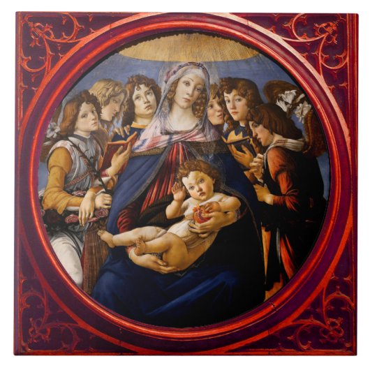 Madonna van de Pomegranaat Tegeltje (Voorkant)