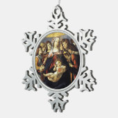 Madonna van de Pomegranaat Tin Sneeuwvlok Ornament (Rechts)