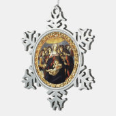 Madonna van de Pomegranaat Tin Sneeuwvlok Ornament (Rechts)