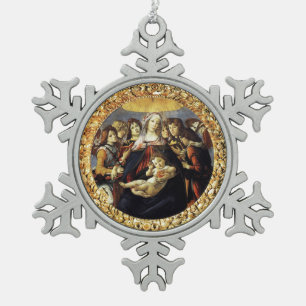 Madonna van de Pomegranaat Tin Sneeuwvlok Ornament