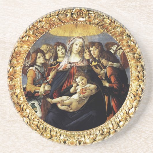 Madonna van de Pomegranaat Zandsteen Onderzetter (Voorkant)