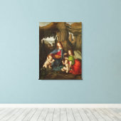 Madonna van de Rocks Canvas Afdruk (Insitu (Houten vloer))