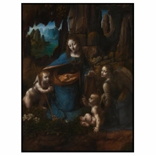 Madonna van de Rocks"Maagd Mary, baby Jezus, John Fotobeeldje Magneet