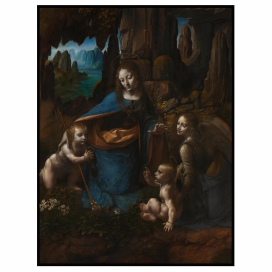 Madonna van de Rocks"Maagd Mary, baby Jezus, John Fotobeeldje Magneet (Voorkant)